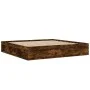 Smoked oak bed frame 200x200 cm by vidaXL, Beds and slatted bases - Ref: Foro24-3203891, Price: 181,97 €, Discount: %