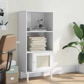 SENJA shelving unit rattan look white pine wood 60x35x130 cm by vidaXL, Bookcases and shelves - Ref: Foro24-358059, Price: 78...