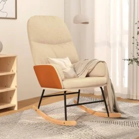 Cream white fabric rocking chair by vidaXL, Rocking chairs - Ref: Foro24-341044, Price: 120,58 €, Discount: %