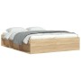 Estructura de cama roble Sonoma 140x190 cm de vidaXL, Camas y somieres - Ref: Foro24-3203903, Precio: 180,37 €, Descuento: %