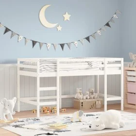 Children's loft bed ladder solid white pine wood 90x200 cm by vidaXL, Beds and slatted bases - Ref: Foro24-835899, Price: 194...