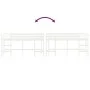 Cama alta de niños escalera madera maciza pino blanco 90x200 cm de vidaXL, Camas y somieres - Ref: Foro24-835899, Precio: 194...