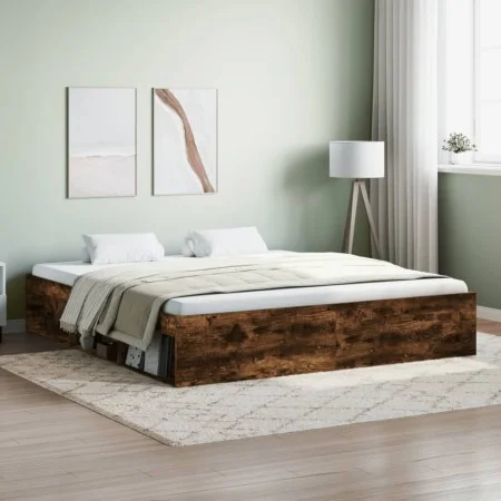 Bettgestell aus geräucherter Eiche, 180 x 200 cm von vidaXL, Betten und Lattenroste - Ref: Foro24-3203884, Preis: 178,48 €, R...