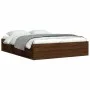 Brown oak bed frame 140x200 cm by vidaXL, Beds and slatted bases - Ref: Foro24-3203865, Price: 195,81 €, Discount: %