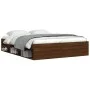Brown oak bed frame 140x200 cm by vidaXL, Beds and slatted bases - Ref: Foro24-3203865, Price: 195,81 €, Discount: %