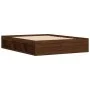 Brown oak bed frame 140x200 cm by vidaXL, Beds and slatted bases - Ref: Foro24-3203865, Price: 195,81 €, Discount: %