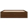 Brown oak bed frame 140x200 cm by vidaXL, Beds and slatted bases - Ref: Foro24-3203865, Price: 195,81 €, Discount: %
