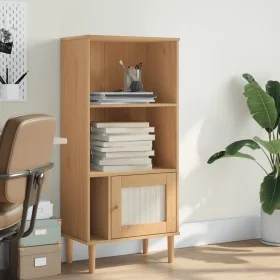 Estantería SENJA aspecto ratán madera pino marrón 60x35x130 cm by vidaXL, Bookcases and shelves - Ref: Foro24-358058, Price: ...