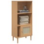 Regal SENJA Rattanoptik Kiefernholzregal braun 60x35x130 cm von vidaXL, Bücherregale und Regale - Ref: Foro24-358058, Preis: ...