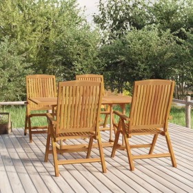 Juego de comedor para jardín 5 piezas madera maciza de teca