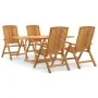 Juego de comedor para jardín 5 piezas madera maciza de teca de vidaXL, Conjuntos de jardín - Ref: Foro24-3154917, Precio: 858...