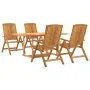 Juego de comedor para jardín 5 piezas madera maciza de teca de vidaXL, Conjuntos de jardín - Ref: Foro24-3154917, Precio: 858...