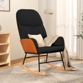 Schaukelstuhl aus schwarzem Stoff von vidaXL, Schaukelstühle - Ref: Foro24-341048, Preis: 120,18 €, Rabatt: %
