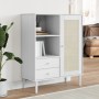 SENJA hohes Sideboard Rattan-Holzoptik weiß 90x40x112 cm von vidaXL, Sideboards - Ref: Foro24-358056, Preis: 121,50 €, Rabatt: %