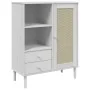 SENJA hohes Sideboard Rattan-Holzoptik weiß 90x40x112 cm von vidaXL, Sideboards - Ref: Foro24-358056, Preis: 120,66 €, Rabatt: %