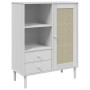 SENJA hohes Sideboard Rattan-Holzoptik weiß 90x40x112 cm von vidaXL, Sideboards - Ref: Foro24-358056, Preis: 121,50 €, Rabatt: %