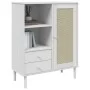 SENJA hohes Sideboard Rattan-Holzoptik weiß 90x40x112 cm von vidaXL, Sideboards - Ref: Foro24-358056, Preis: 120,66 €, Rabatt: %