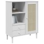SENJA hohes Sideboard Rattan-Holzoptik weiß 90x40x112 cm von vidaXL, Sideboards - Ref: Foro24-358056, Preis: 121,50 €, Rabatt: %