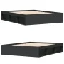 Black bed frame 160x200 cm by vidaXL, Beds and slatted bases - Ref: Foro24-3203874, Price: 149,58 €, Discount: %