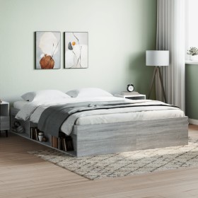 Sonoma gray bed frame 140x190 cm by vidaXL, Beds and slatted bases - Ref: Foro24-3203906, Price: 142,68 €, Discount: %