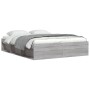 Estructura de cama gris Sonoma 140x190 cm de vidaXL, Camas y somieres - Ref: Foro24-3203906, Precio: 143,81 €, Descuento: %