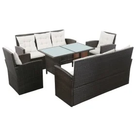 Set of 5-piece garden sofas and brown synthetic rattan cushions by vidaXL, Garden sets - Ref: Foro24-43973, Price: 841,80 €, ...