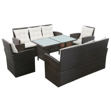 Set of 5-piece garden sofas and brown synthetic rattan cushions by vidaXL, Garden sets - Ref: Foro24-43973, Price: 841,80 €, ...