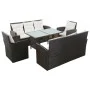 Set of 5-piece garden sofas and brown synthetic rattan cushions by vidaXL, Garden sets - Ref: Foro24-43973, Price: 841,80 €, ...