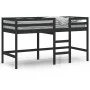 Cama alta de niños escalera madera maciza pino negra 80x200 cm de vidaXL, Camas y somieres - Ref: Foro24-835888, Precio: 153,...