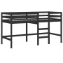 Cama alta de niños escalera madera maciza pino negra 80x200 cm de vidaXL, Camas y somieres - Ref: Foro24-835888, Precio: 153,...
