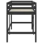 Cama alta de niños escalera madera maciza pino negra 80x200 cm de vidaXL, Camas y somieres - Ref: Foro24-835888, Precio: 153,...