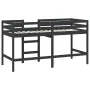 Children's loft bed ladder solid black pine wood 80x200 cm by vidaXL, Beds and slatted bases - Ref: Foro24-835888, Price: 155...