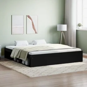 Black bed frame 180x200 cm by vidaXL, Beds and slatted bases - Ref: Foro24-3203881, Price: 194,46 €, Discount: %