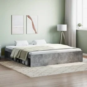 Estructura de cama gris hormigón 180x200 cm de vidaXL, Camas y somieres - Ref: Foro24-3203883, Precio: 191,54 €, Descuento: %
