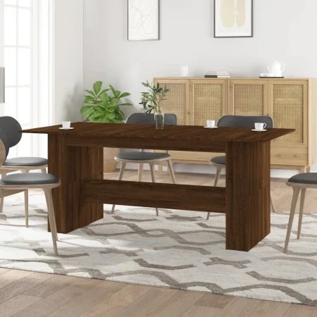 Oak brown engineered wood dining table 180x90x76 cm by vidaXL, Kitchen and dining tables - Ref: Foro24-838194, Price: 139,14 ...