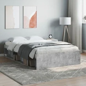 Concrete gray bed frame 120x200 cm by vidaXL, Beds and slatted bases - Ref: Foro24-3203855, Price: 176,07 €, Discount: %