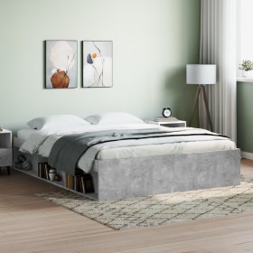 Estructura de cama gris hormigón 140x200 cm