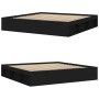 Black bed frame 200x200 cm by vidaXL, Beds and slatted bases - Ref: Foro24-3203888, Price: 202,61 €, Discount: %