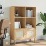 SENJA shelving unit rattan look brown pine wood 90x35x130 cm by vidaXL, Bookcases and shelves - Ref: Foro24-358061, Price: 10...