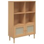 SENJA Regal Rattanoptik braunes Kiefernholz 90x35x130 cm von vidaXL, Bücherregale und Regale - Ref: Foro24-358061, Preis: 106...