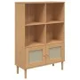 SENJA shelving unit rattan look brown pine wood 90x35x130 cm by vidaXL, Bookcases and shelves - Ref: Foro24-358061, Price: 10...
