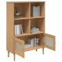 SENJA shelving unit rattan look brown pine wood 90x35x130 cm by vidaXL, Bookcases and shelves - Ref: Foro24-358061, Price: 10...