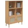 SENJA shelving unit rattan look brown pine wood 90x35x130 cm by vidaXL, Bookcases and shelves - Ref: Foro24-358061, Price: 10...