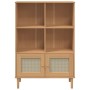 SENJA Regal Rattanoptik braunes Kiefernholz 90x35x130 cm von vidaXL, Bücherregale und Regale - Ref: Foro24-358061, Preis: 106...