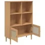 SENJA shelving unit rattan look brown pine wood 90x35x130 cm by vidaXL, Bookcases and shelves - Ref: Foro24-358061, Price: 10...