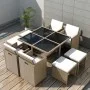 Garden dining set 9 pieces with beige synthetic rattan cushions by vidaXL, Garden sets - Ref: Foro24-42556, Price: 650,75 €, ...