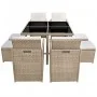 Garden dining set 9 pieces with beige synthetic rattan cushions by vidaXL, Garden sets - Ref: Foro24-42556, Price: 650,75 €, ...