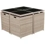 Garden dining set 9 pieces with beige synthetic rattan cushions by vidaXL, Garden sets - Ref: Foro24-42556, Price: 650,75 €, ...