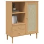 SENJA tall highboard with rattan look, brown wood, 90x40x112 cm by vidaXL, Sideboards - Ref: Foro24-358055, Price: 120,61 €, ...