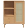 SENJA tall highboard with rattan look, brown wood, 90x40x112 cm by vidaXL, Sideboards - Ref: Foro24-358055, Price: 121,71 €, ...